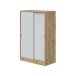Schuhschrank >GARONA< 2 Schiebtüren, Asteiche Dekor / Artik Weiß - 77x119x40 (BxHxT)