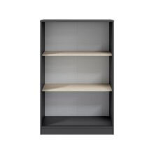 Schuhschrank >GARONA< 2 Schiebetüren, Anthrazitgrau / Eiche Dekor - 77x119x40 (BxHxT)