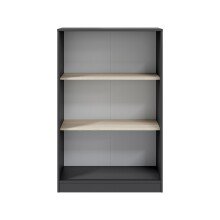 Schuhschrank >GARONA< 2 Schiebetüren, Anthrazitgrau / Eiche Dekor - 77x119x40 (BxHxT)