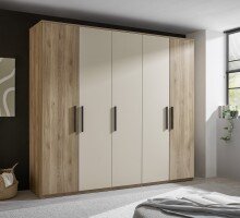 Drehtürenschrank >Danao< 5 Türen, Mauvella Oak / Kashmir - 250,8x227,7x60 (BxHxT)