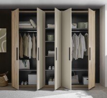 Drehtürenschrank >Danao< 5 Türen, Mauvella Oak / Kashmir - 250,8x227,7x60 (BxHxT)