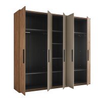 Drehtürenschrank >Danao< 5 Türen, Mauvella Oak / Kashmir - 250,8x227,7x60 (BxHxT)