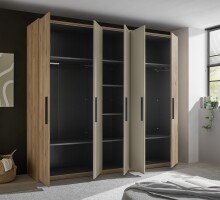 Drehtürenschrank >Danao< 5 Türen, Mauvella Oak / Kashmir - 250,8x227,7x60 (BxHxT)