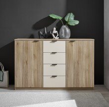 Sideboard >Danao< in Mauvella Oak / Kashmir, Dekor - 140x89,5x38cm (BxHxT)