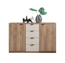 Sideboard >Danao< in Mauvella Oak / Kashmir, Dekor - 140x89,5x38cm (BxHxT)