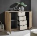 Sideboard >Danao< in Mauvella Oak / Kashmir, Dekor - 140x89,5x38cm (BxHxT)