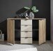 Sideboard >Danao< in Mauvella Oak / Kashmir, Dekor - 140x89,5x38cm (BxHxT)