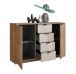 Sideboard >Danao< in Mauvella Oak / Kashmir, Dekor - 140x89,5x38cm (BxHxT)