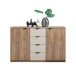 Sideboard >Danao< in Mauvella Oak / Kashmir, Dekor - 140x89,5x38cm (BxHxT)