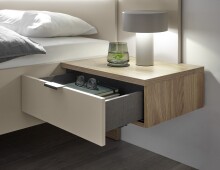 Bettanlage >Danao< in Mauvella Oak/Kashmir, Dekor - 285,4x96x207,6cm (BxHxT)