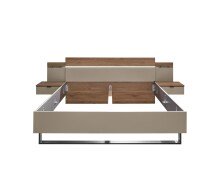 Bettanlage >Danao< in Mauvella Oak/Kashmir, Dekor - 285,4x96x207,6cm (BxHxT)