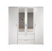 Drehtürenschrank >Vesala< 4 Türen, 3 Schübe, Weiß / Spiegel - 180x195x56cm (BxHxT)