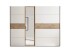 Schwebetürenschrank >Leo< 3 Böden, 3 Stangen, Viking Oak hell / Weiß - 270,1x225,5x59,6 (BxHxT)
