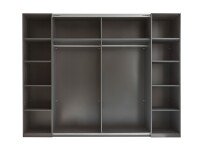 Dreh-/Schwebetürenschrank >Daria< 10 Böden, Viking Oak  / Graphit - 267x210x60,4 (BxHxT)