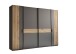 Dreh-/Schwebetürenschrank >Daria< 10 Böden, Viking Oak  / Graphit - 267x210x60,4 (BxHxT)