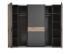 Dreh-/Schwebetürenschrank >Daria< 10 Böden, Viking Oak  / Graphit - 267x210x60,4 (BxHxT)