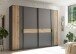 Dreh-/Schwebetürenschrank >Daria< 10 Böden, Viking Oak  / Graphit - 267x210x60,4 (BxHxT)