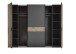 Dreh-/Schwebetürenschrank >Daria< 10 Böden, Viking Oak  / Graphit - 267x210x60,4 (BxHxT)