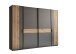 Dreh-/Schwebetürenschrank >Daria< 10 Böden, Viking Oak  / Graphit - 267x210x60,4 (BxHxT)
