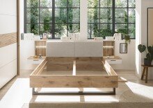 Bettanlage >Daria< Liegefl. 180x200cm, Viking Oak hell / Weiß - 297,6x98,8x222,4 (BxHxT)