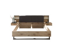 Bettanlage >Daria< Liegefl. 180x200cm, Viking Oak / Graphit - 297,6x98,8x222,4cm (BxHxT)