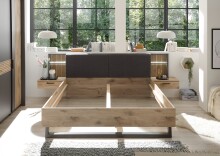 Bettanlage >Daria< Liegefl. 180x200cm, Viking Oak / Graphit - 297,6x98,8x222,4cm (BxHxT)