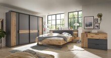 Bettanlage >Daria< Liegefl. 180x200cm, Viking Oak / Graphit - 297,6x98,8x222,4cm (BxHxT)