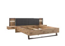 Bettanlage >Daria< Liegefl. 180x200cm, Viking Oak / Graphit - 297,6x98,8x222,4cm (BxHxT)