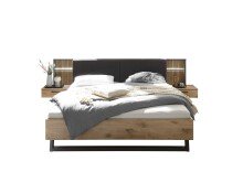 Bettanlage >Daria< Liegefl. 180x200cm, Viking Oak / Graphit - 297,6x98,8x222,4cm (BxHxT)