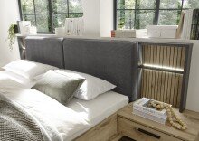 Bettanlage >Daria< Liegefl. 180x200cm, Viking Oak / Graphit - 297,6x98,8x222,4cm (BxHxT)