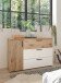 Sideboard >Daria< 1 Tür, 3 Schübe, Viking Oak Dekor hell / Weiß - 125x82,6x40cm (BxHxT)
