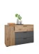 Sideboard >Daria< 1 Tür, 3 Schübe, Viking Oak Dekor / Graphit - 125x82,6x40cm (BxHxT)