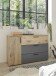 Sideboard >Daria< 1 Tür, 3 Schübe, Viking Oak Dekor / Graphit - 125x82,6x40cm (BxHxT)