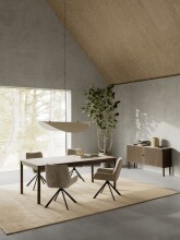 Schalenstuhl >Eddie< (2er-Set) drehbar, Bezug beige, Spidergestell - 59x81x56 (BxHxT)