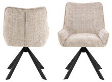 Schalenstuhl >Eddie< (2er-Set) drehbar, Bezug beige, Spidergestell - 59x81x56 (BxHxT)