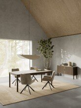 Schalenstuhl >Eddie< (2er-Set) drehbar, Bezug beige, Spidergestell - 59x81x56 (BxHxT)