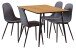 Essgruppe >Wilma< (5-teilig) Stühle dunkelgrau, Tisch Wildeiche - 120x75x80 (BxHxT)
