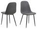 Essgruppe >Wilma< (5-teilig) Stühle dunkelgrau, Tisch Wildeiche - 120x75x80 (BxHxT)