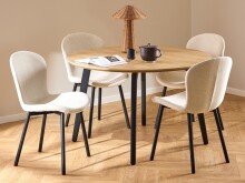 Essgruppe >Cadiz< (5-teilig) beige Eiche Dekor -...