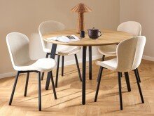 Essgruppe >Cadiz< (5-teilig) beige Eiche Dekor -...