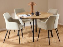 Essgruppe >Cadiz< (5-teilig) beige Eiche Dekor -...