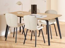 Essgruppe >Cadiz< (5-teilig) in beige / Eiche Dekor...