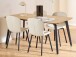 Essgruppe >Cadiz< (5-teilig) in beige / Eiche Dekor - 160x75x90 (BxHxT)