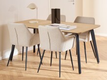 Essgruppe >Cadiz< (5-teilig) in beige Eiche Dekor -...