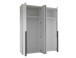Drehtürenschrank >Kevo< 4 Türen, 2 Stangen, 2 Böden, Weiß, Dekor - 180x225x52cm (BxHxT)
