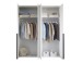 Drehtürenschrank >Kevo< 4 Türen, 2 Stangen, 2 Böden, Weiß, Dekor - 180x225x52cm (BxHxT)