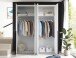 Drehtürenschrank >Kevo< 4 Türen, 2 Stangen, 2 Böden, Weiß, Dekor - 180x225x52cm (BxHxT)