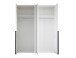 Drehtürenschrank >Kevo< 4 Türen, 2 Stangen, 2 Böden, Weiß, Dekor - 180x225x52cm (BxHxT)