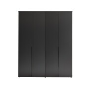 Drehtürenschrank >Kevo< 4 Türen, 2 Stangen, 2 Böden, Graphit, Dekor - 180x225x52cm (BxHxT)