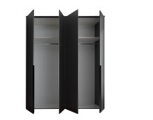 Drehtürenschrank >Kevo< 4 Türen, 2 Stangen, 2 Böden, Graphit, Dekor - 180x225x52cm (BxHxT)